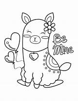 Llama Coloring Mine Pages sketch template