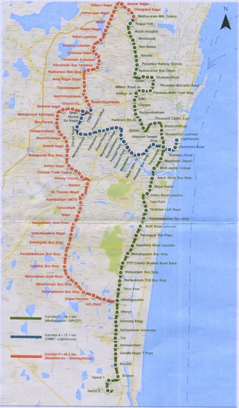 chennai metro cmrl releases map  phase  metro project