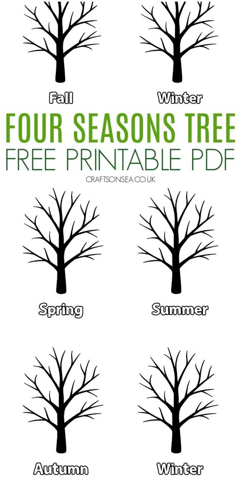seasons tree template  printable tree templates seasons