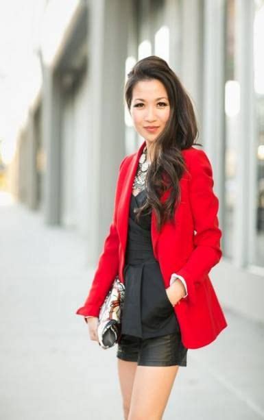 trendy   wear red lipstick everyday classy red blazer outfit