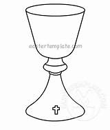 Chalice Communion Coloring Host Eucharist Eastertemplate sketch template