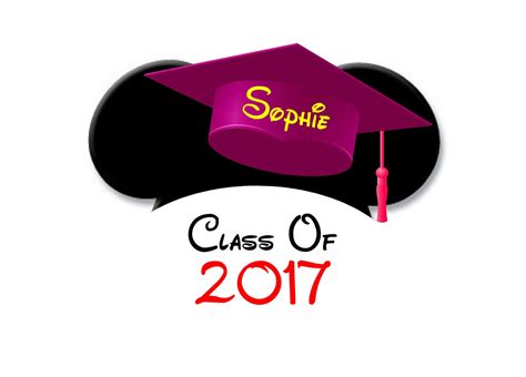 disney graduation class   colourany year personalised  shirt transfer