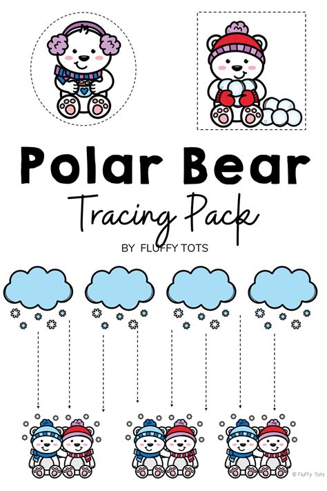 polar bear tracing lines  preschool   winter activities