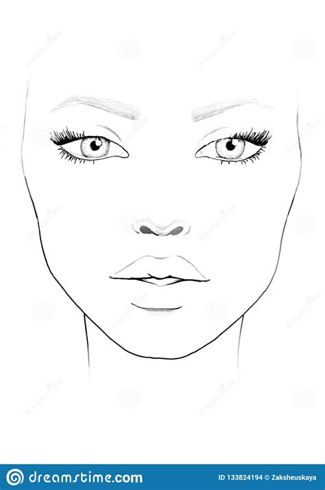 Face Chart Makeup Artist Blank Royalty Free Illustration