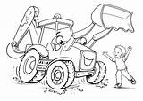 Coloring Pages Construction Vehicles Vehicle Backhoe Drawing Color Printable Getcolorings Getdrawings Print sketch template