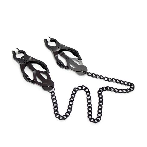 Japanese Clover Style Metal Nipple Clamps Bondage Gear Nipple Clips