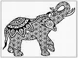 Coloring Elephant Pages Adult Adults Printable African Mandala Abstract Difficult Realistic Tribal Elephants Animals Drawing Pdf Book Colouring Animal Grown sketch template