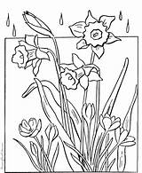 Coloring Spring Pages Flowers Flower Color Kids Printable Sheets Rainy Drawing Adults Rain Colouring Pretty Book Kid Clipart Line Fun sketch template