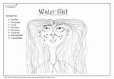 Girl Water Coloring sketch template