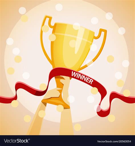 hands holding  winners cup royalty  vector image
