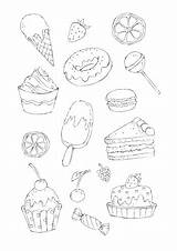 Coloring Desserts Sweets sketch template