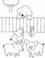 Coloring Spot Kids Pages Biggetjes Met Kleurplaat Dog Print Fun Pigs Kleurplaten Popular Printable Coloringhome sketch template