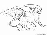 Griffin Coloring Pages Gryphon Printable Adults Kids sketch template