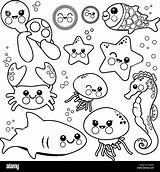 Coloring Animals Sea Book sketch template