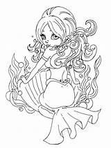 Mermaid Coloring Pages Cute Girl Pinup Colouring Jadedragonne Deviantart Girls Printable Shell Christmas Mermaids Chibi Kids Print Anime Color Little sketch template