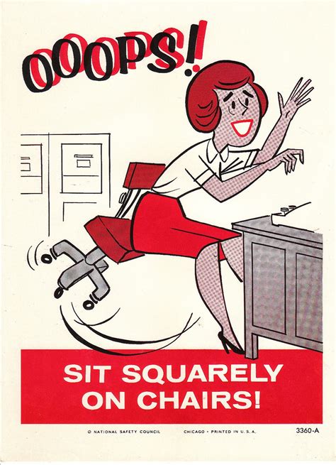 Vintage National Safety Poster Sit Squarely On By Niminsshop