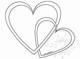 Hearts Outline Two Vector Mother Coloring Coloringpage Eu sketch template