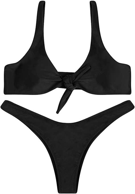 Amazon Bikini Set Knotted Padded Thong Swimsuit Women Hot Sex Picture