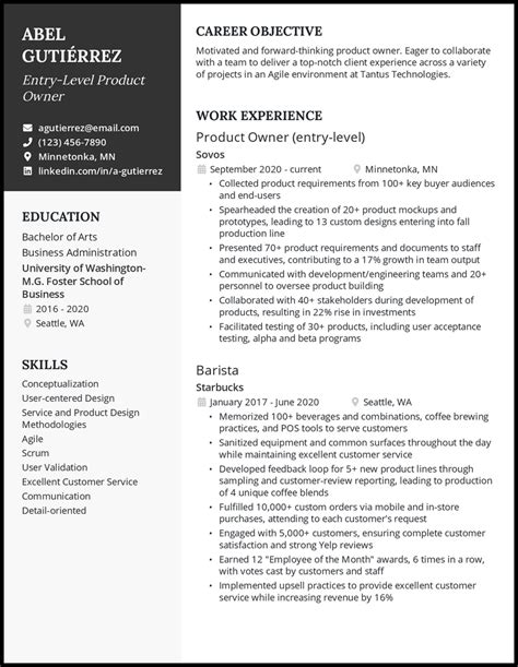 agile product owner resume examples resume  ga vrogueco