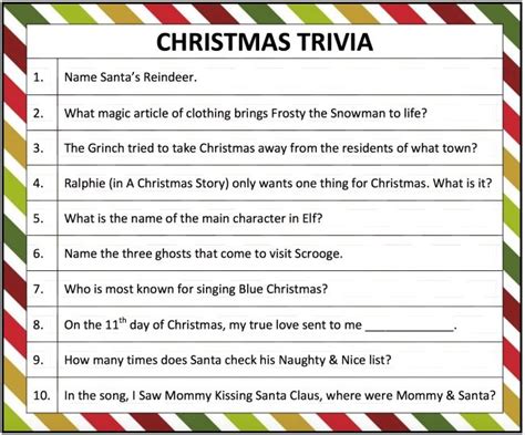 printable christmas trivia game  perfect   adults