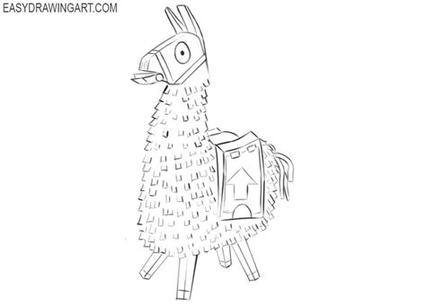 draw fortnite loot llama easy llama drawing neck drawing
