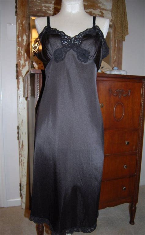 1960s Slip Vintage Slip Black Lace Full Slip Slip Dress Proper Attire