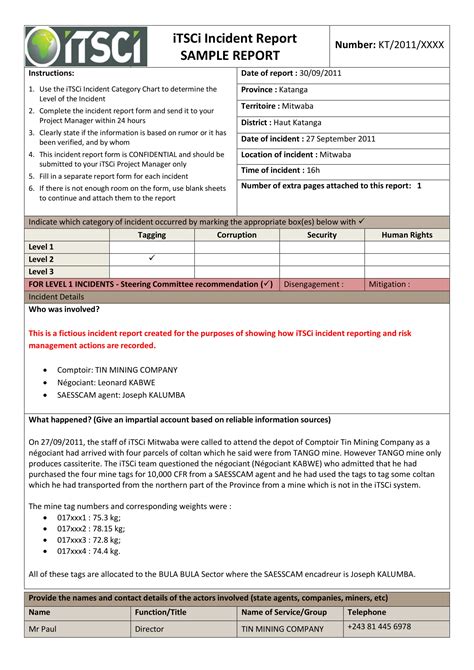 sample incident report letter    letter template collection