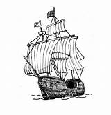 Pirate Ship Bateau 15th Carrack Coloriages sketch template