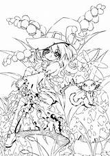 Coloring Halloween Pages Adult Sureya Witch Witches Manga Sheets Book Colouring Deviantart Printable Girl Colorir Para Chibi Books Adults Visit sketch template