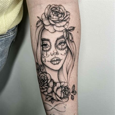 feminine sugar skull tattoo ideas   blow  mind