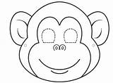 Mask Monkey Animal Face Template Coloring Lion Clipart Masks Craft Drawing Printable Kids Pages Colouring Templates Paper Learn English Want sketch template