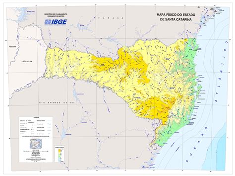 Mapa Físico Del Estado De Santa Catarina Tamaño Completo Ex