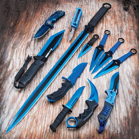 mystery blade box swords  knives blue
