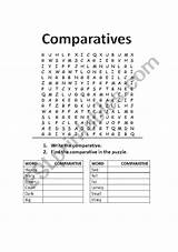 Comparatives Wordsearch Comparative Adjectives Worksheet Preview Grammar Worksheets Eslprintables sketch template