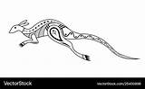 Aboriginal Kangaroo Vector Clipart Isolated Monochrome Style Clipground sketch template