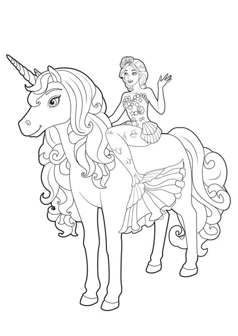 barbie  unicorn coloring page  printable coloring pages