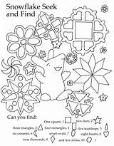Seek Preschool Coloring Find Worksheets Kids Search Finds Pages Shapes Printable Education Color Worksheet Winter Snowflakes Printables Learning Getdrawings Shape sketch template