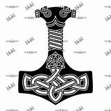 Mjolnir Thors Norse Thor Geschnitten Wikinger sketch template