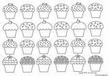 Cupcakes Coloring Mosaique Pages Printable Print Book Color sketch template