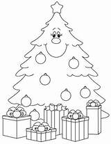 Coloring Christmas Pages Tree Happy Kids sketch template