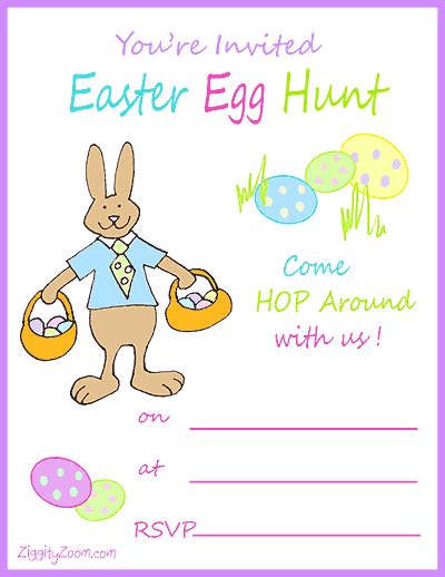 printable easter egg hunt invitation templates