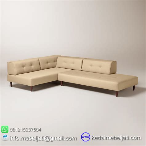 beli sofa sudut modern minimalis valencia kayu jati harga murah teman