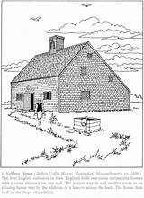 Coloring Pages House Book American Doverpublications Haven Creative Architecture Dover Publications Visit Houses Saltbox Adult sketch template