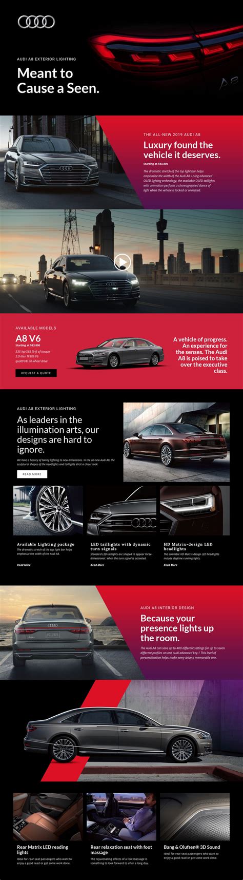 audi luxury cars website design