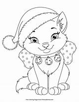 Coloring Christmas Pages Kitten Printable Cat Primarygames Pdf Color Sheets Kids Book Adult Ebook Colouring Winter Weihnachten Print Easy Animal sketch template