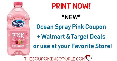 ocean spray pink cranberry juice printable coupon target