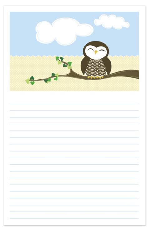 owl border paper  printable ideas owl printable stationery