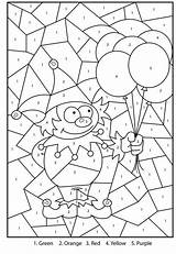 Number Color Mardi Gras Printable Kids Colour Mosaic Coloring Numbers Pages Worksheets Activities Activity Coloriage Sheets Clown Jester Magique Colouring sketch template