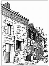 Coloring Architecture France Houses Typical Pages Adults Living Choose Board Adult sketch template