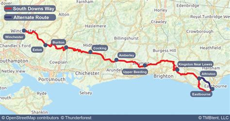 south downs  maps routes tmbtent